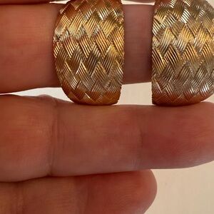 Gold Textured Women's Earrings